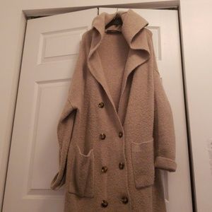 Zara Long button up sweater w/hood